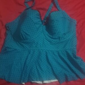 Terra & sky polka-dot tankini top size 3x (24/26